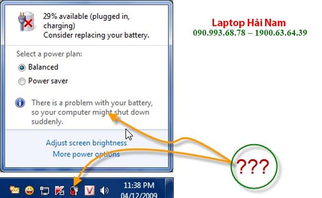 PIN laptop Dell Vostro 3568 có sự cố