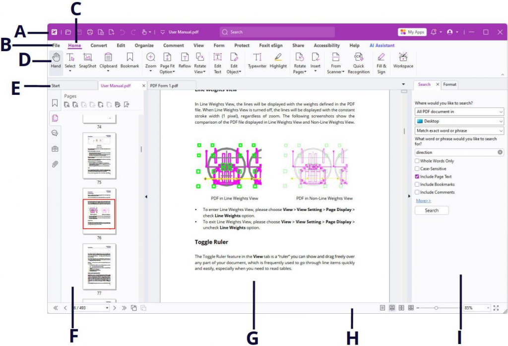 Foxit PhantomPDF - giao diện và tính năng