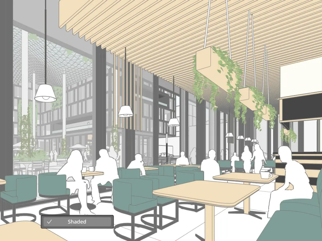 Mô hình SketchUp với chế độ Shaded