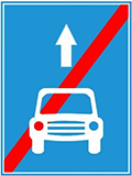 R.413n — Kết thúc làn đường dành cho xe ô tô